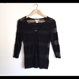 Denim and supply lace black shirt